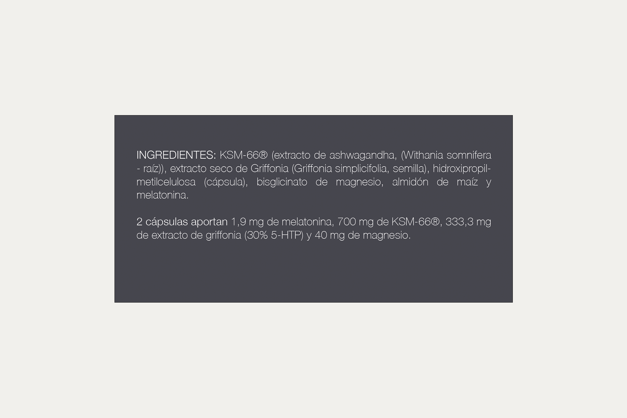 Ingredientes suplemento para dormir Log out