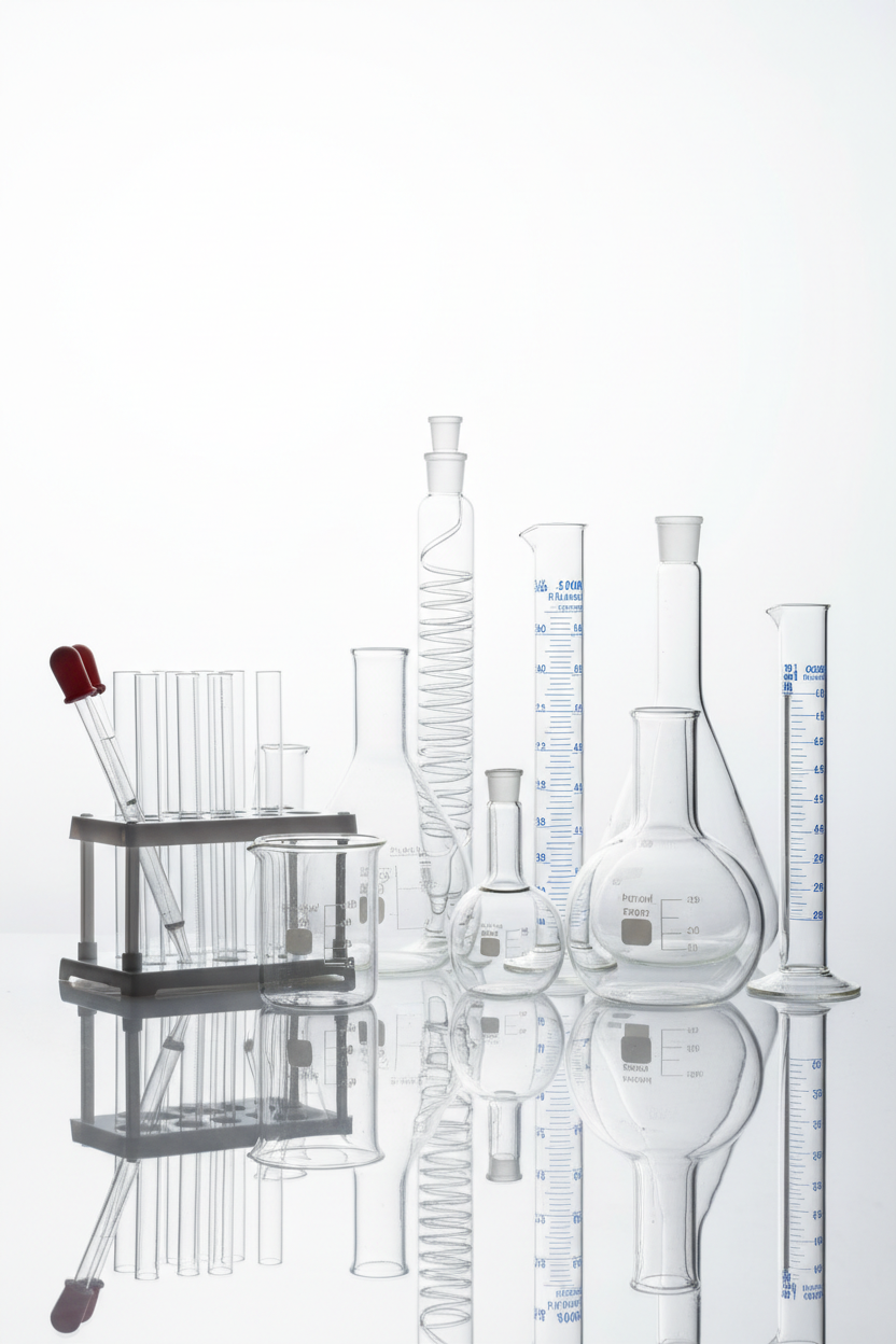 vertical foto instrumentos de laboratorio de cristal